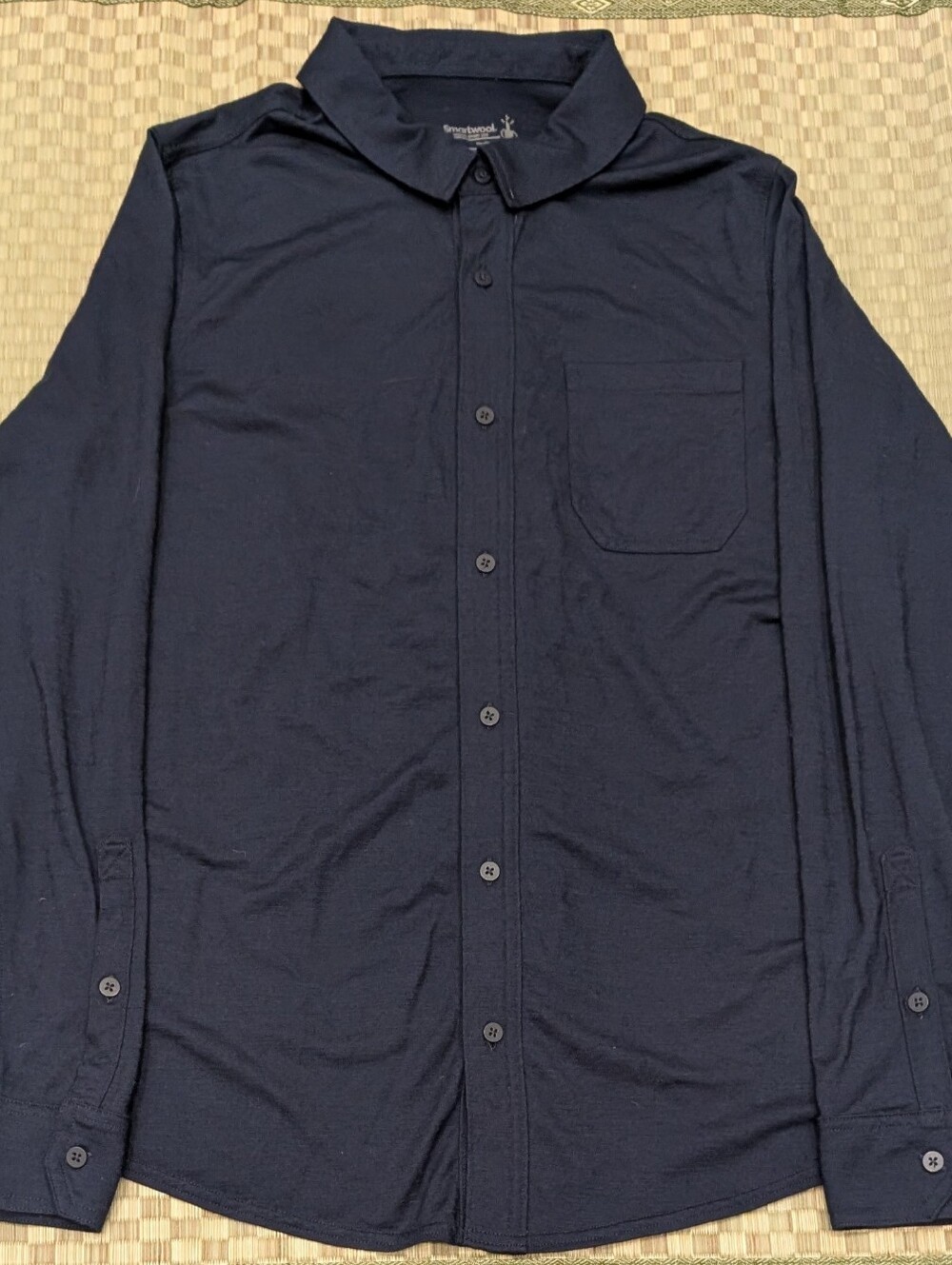 Smartwool Merino Sport 150 Wool Button Up Shirt Navy Men's Size Medium